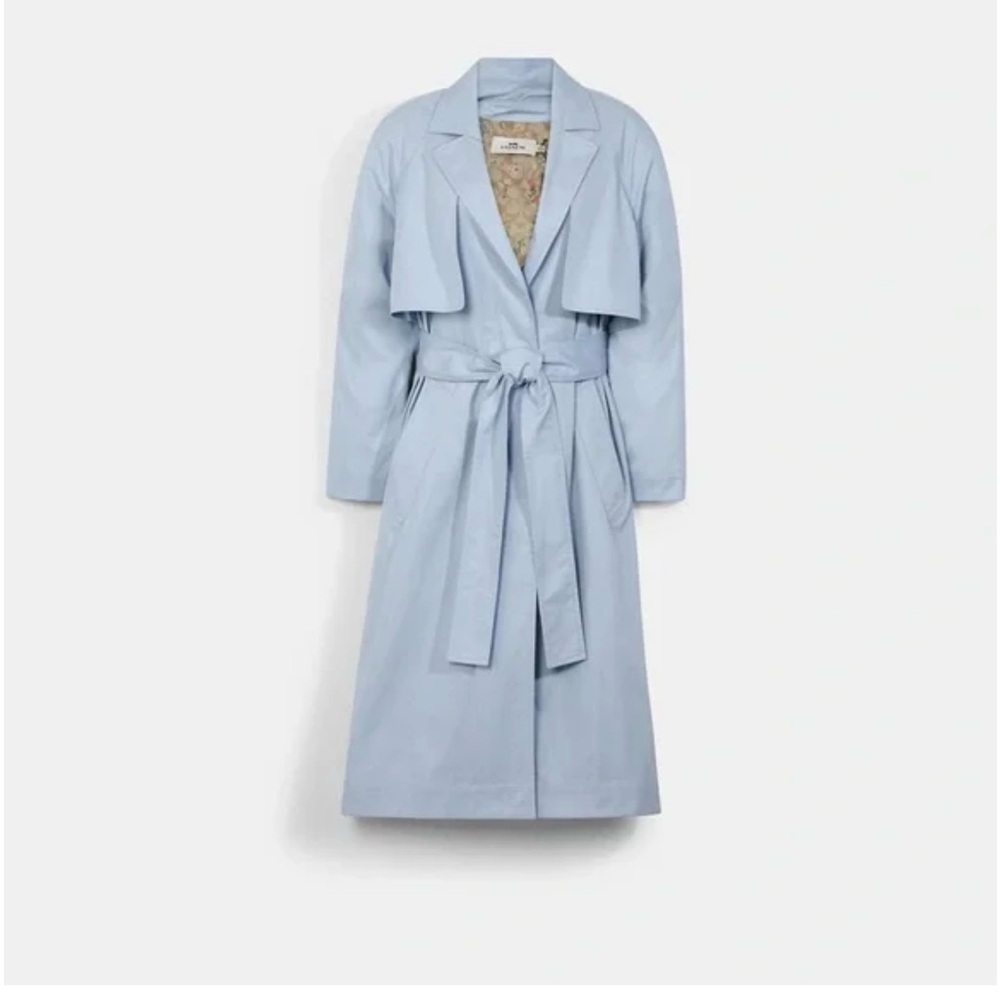 New Coach light weight trench floral print inside